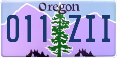OR license plate 011ZII