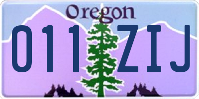 OR license plate 011ZIJ