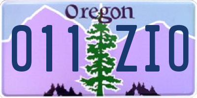 OR license plate 011ZIO