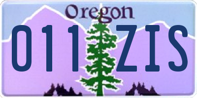 OR license plate 011ZIS