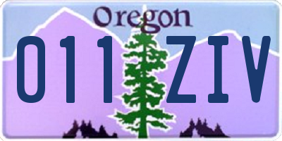 OR license plate 011ZIV