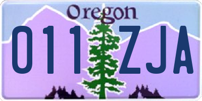 OR license plate 011ZJA
