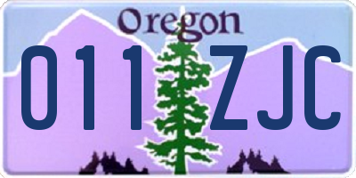OR license plate 011ZJC
