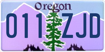 OR license plate 011ZJD
