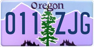 OR license plate 011ZJG