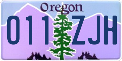 OR license plate 011ZJH