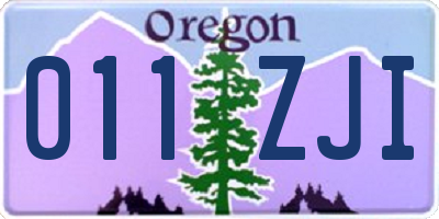OR license plate 011ZJI