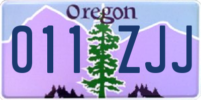 OR license plate 011ZJJ