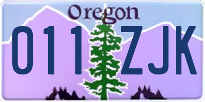 OR license plate 011ZJK