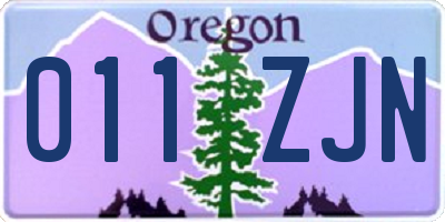 OR license plate 011ZJN