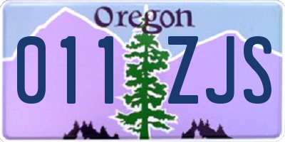 OR license plate 011ZJS