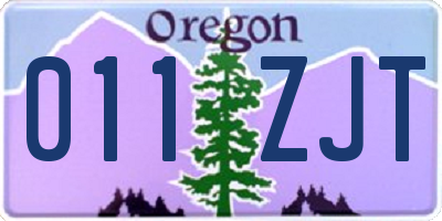 OR license plate 011ZJT