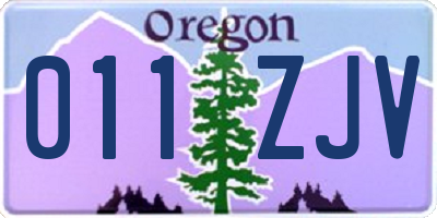 OR license plate 011ZJV
