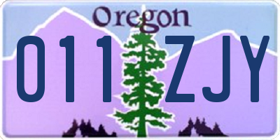 OR license plate 011ZJY