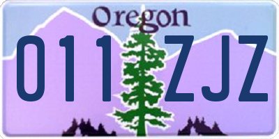 OR license plate 011ZJZ