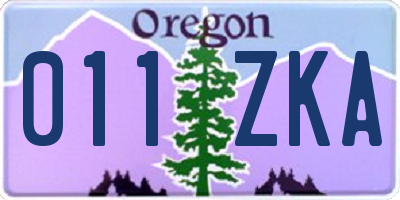 OR license plate 011ZKA