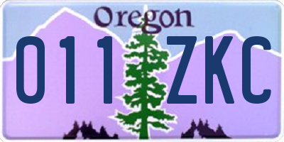 OR license plate 011ZKC