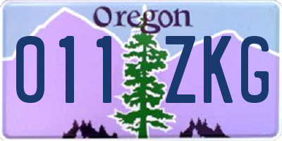 OR license plate 011ZKG