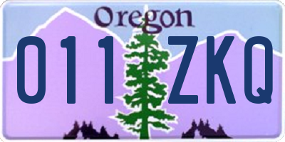OR license plate 011ZKQ