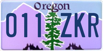 OR license plate 011ZKR