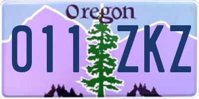 OR license plate 011ZKZ