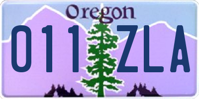 OR license plate 011ZLA