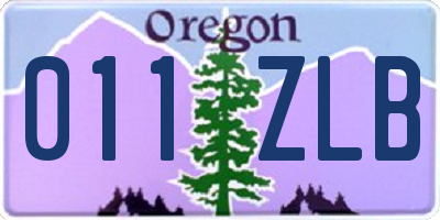 OR license plate 011ZLB