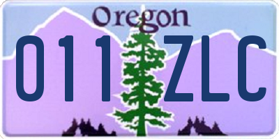 OR license plate 011ZLC