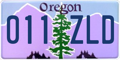 OR license plate 011ZLD