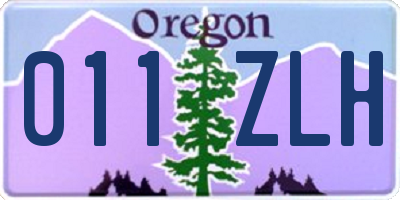 OR license plate 011ZLH
