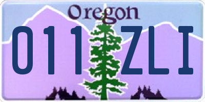OR license plate 011ZLI