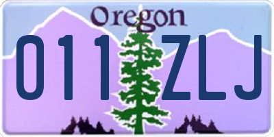 OR license plate 011ZLJ