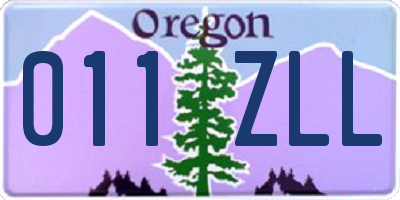 OR license plate 011ZLL