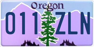OR license plate 011ZLN