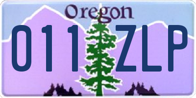 OR license plate 011ZLP