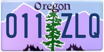 OR license plate 011ZLQ