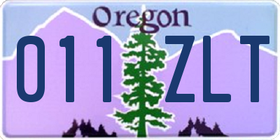 OR license plate 011ZLT