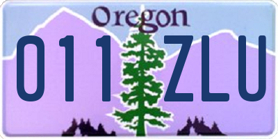 OR license plate 011ZLU