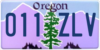 OR license plate 011ZLV