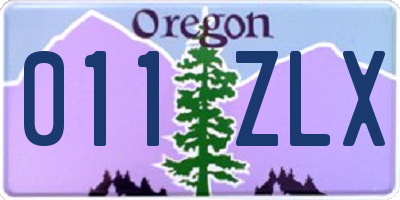 OR license plate 011ZLX