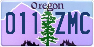OR license plate 011ZMC
