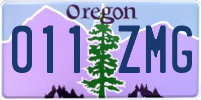OR license plate 011ZMG