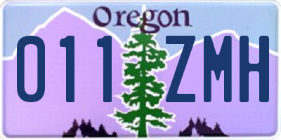 OR license plate 011ZMH