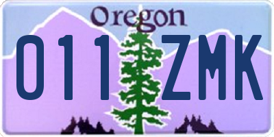 OR license plate 011ZMK