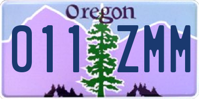 OR license plate 011ZMM