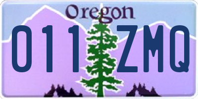 OR license plate 011ZMQ