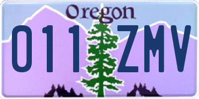 OR license plate 011ZMV