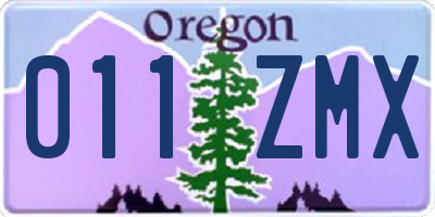 OR license plate 011ZMX