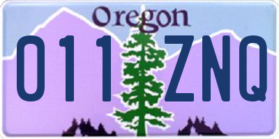 OR license plate 011ZNQ