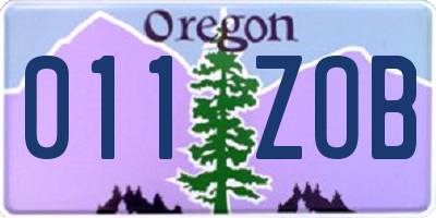 OR license plate 011ZOB